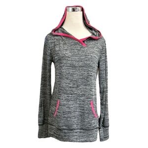 RBX Women's Lightweight Hoodie Pullover Top Long Sleeve Black White Pink Medium